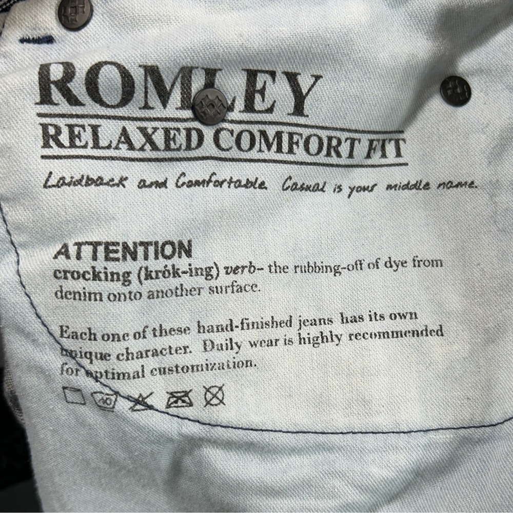 7 Diamonds Romley Jeans Men 34x34 Blue Relaxed Comfort Fit 100% Cotton Denim - Picture 10 of 14